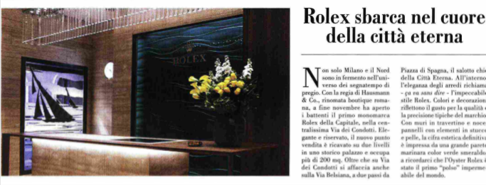 L’inaugurazione della boutique Rolex conquista la stampa